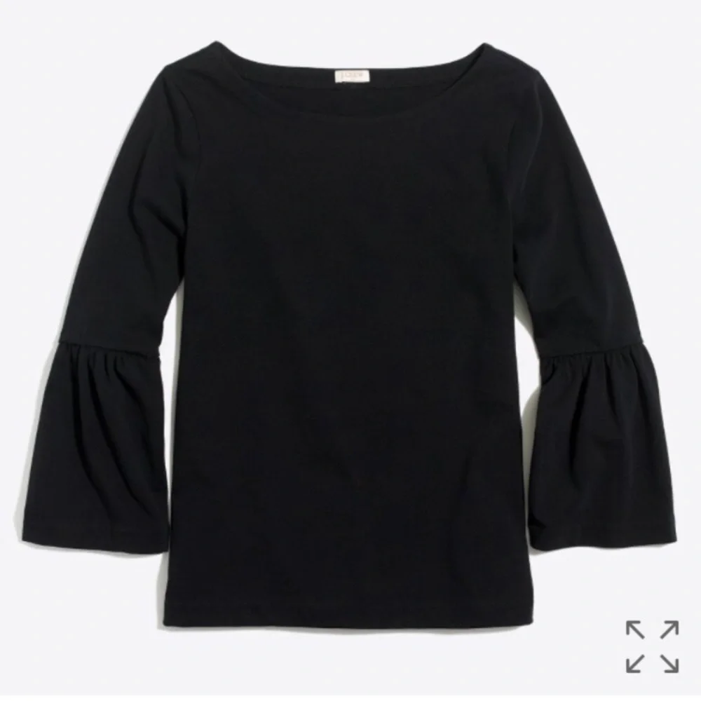 J.Crew Black Bell Sleeve Top